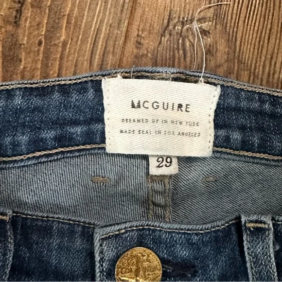 MCGUIRE DENIM JEANS women's 29 raw hem gold button fly - Picture 4 of 7